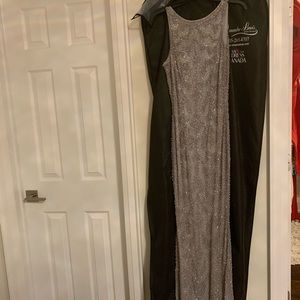 Stunning backless Amanda-Lina silver stone gown